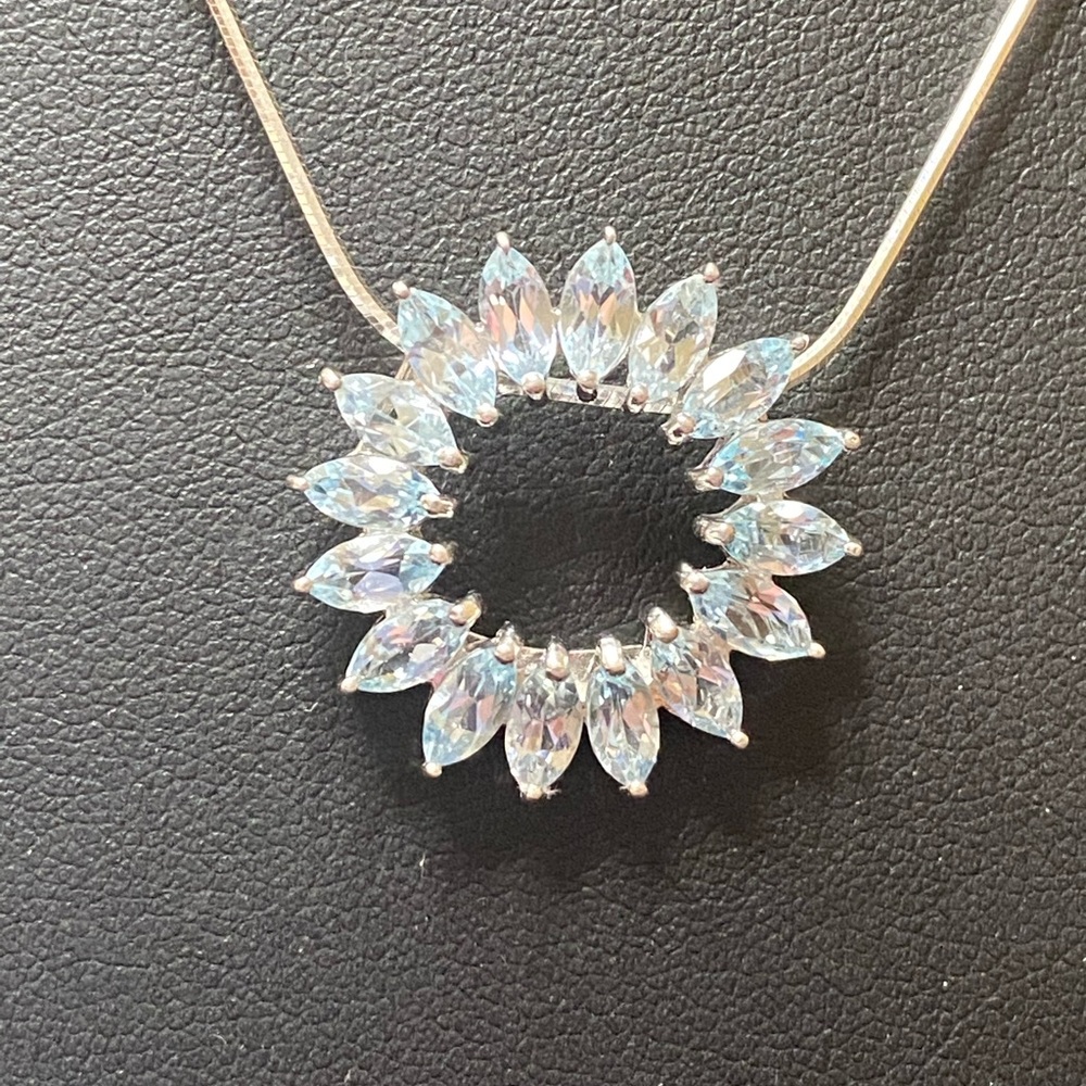 Blue Topaz Sterling Silver Necklace